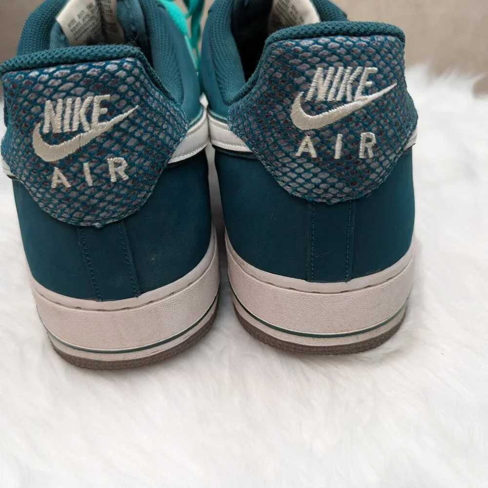RARE SIZE 15 Nike Air Force 1 Snake Skin Men’s Sneakers Teal Color👟